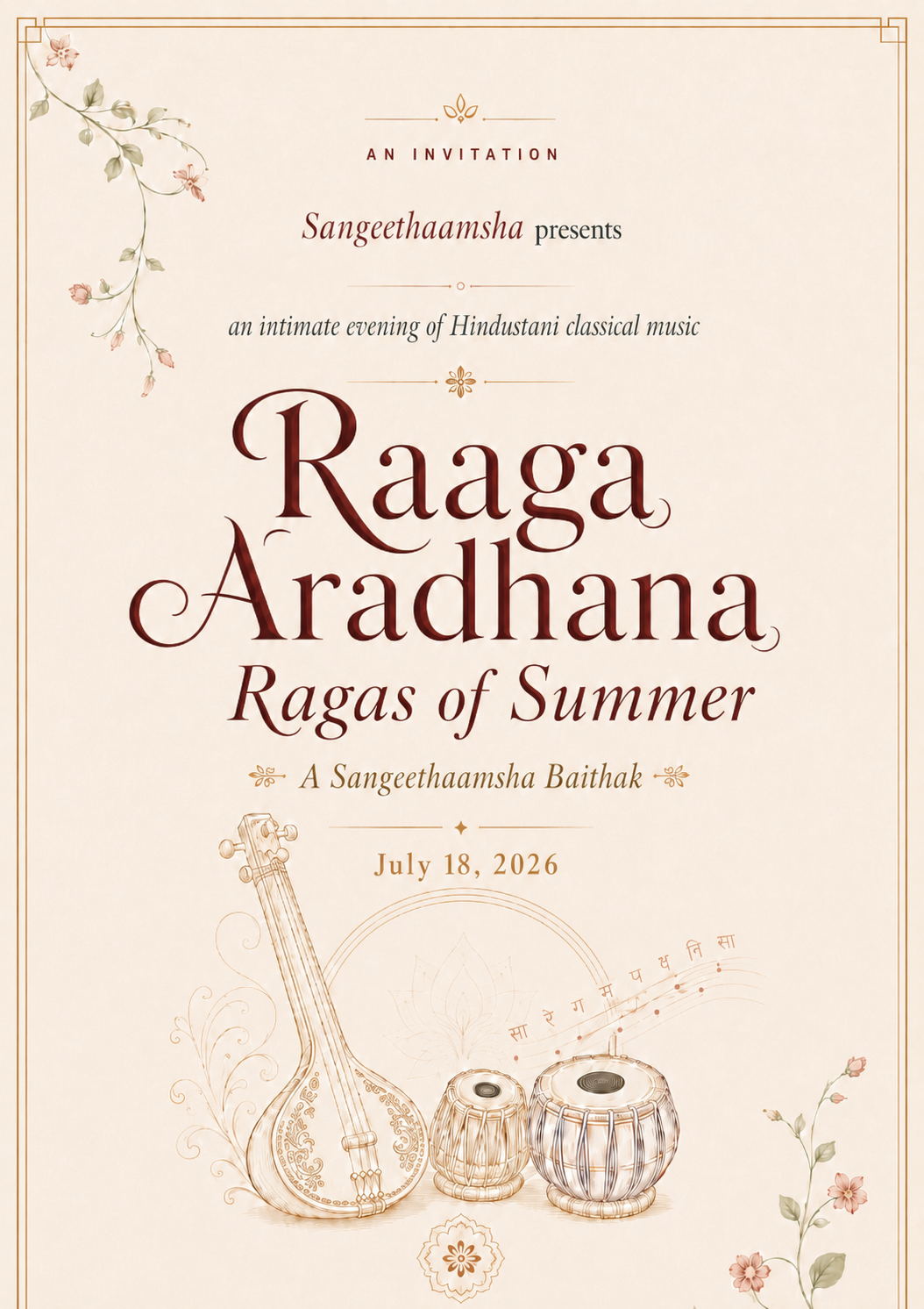 Poster for Ragas of Summer: A Sangeethaamsha Baithak