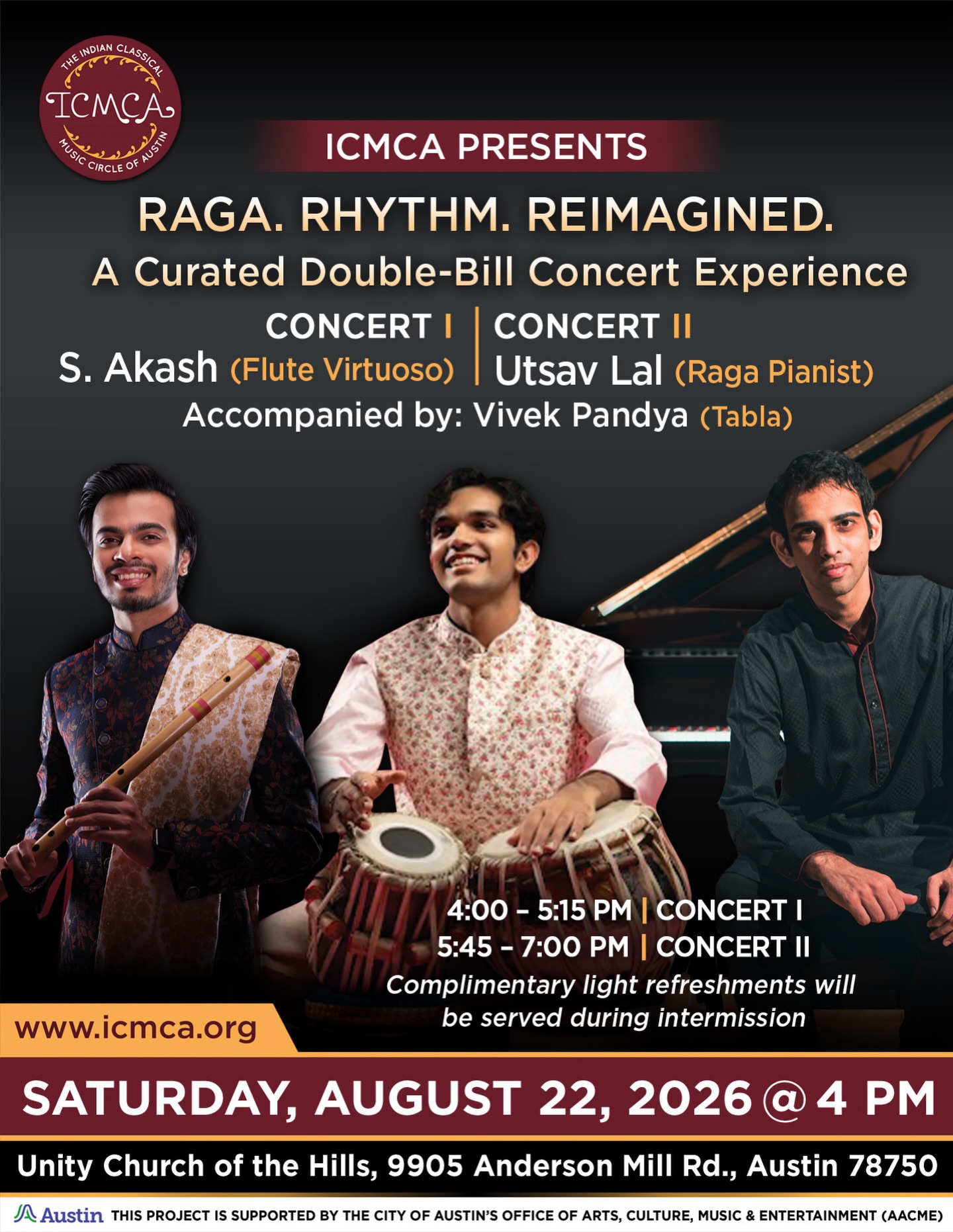 Poster for Raga. Rhythm. Reimagined. A Curated Double-Bill Concert Experience