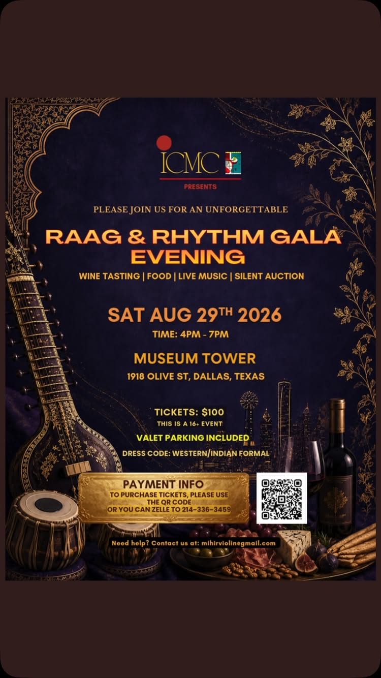 Poster for Raag & Rhythm Gala Evening
