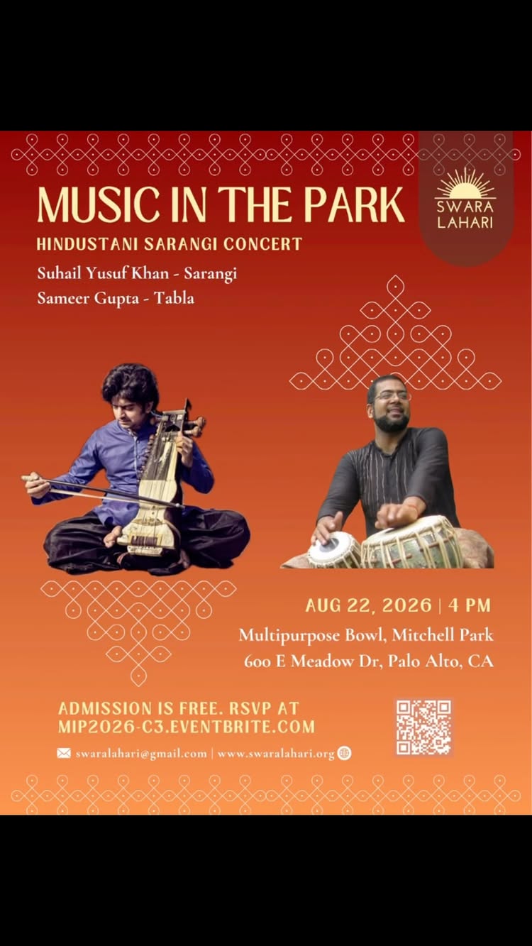 Poster for Music in the Park - Hindustani Sarangi Concert