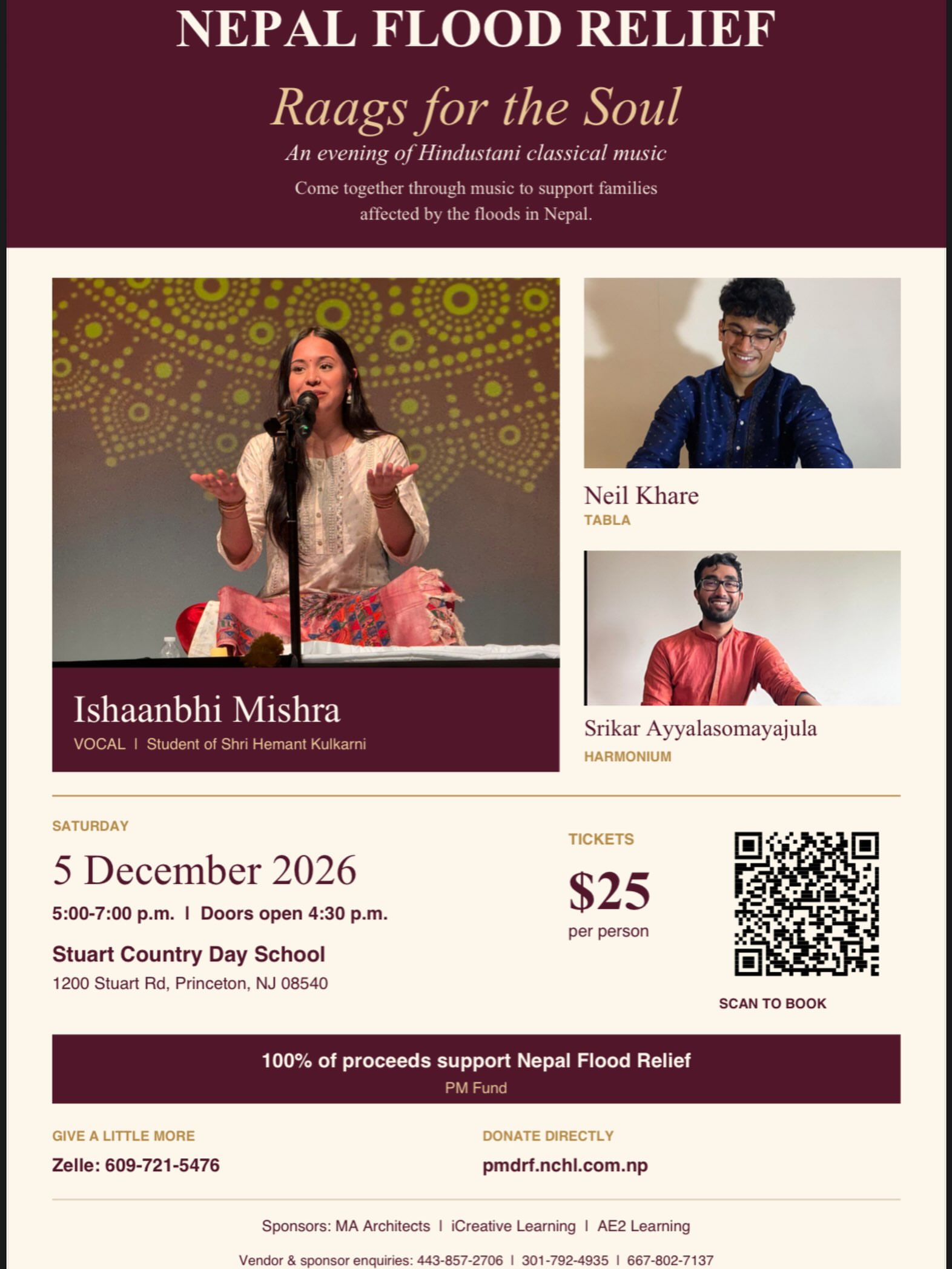 Poster for NEPAL FLOOD RELIEF: Raags for the Soul